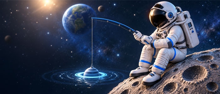 Astronaut looking toward a brighter future